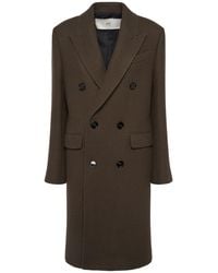 Ami Paris - Double Breasted Wool Coat - Lyst