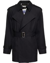 Burberry - Cotton Gabardine Short Trench Coat - Lyst