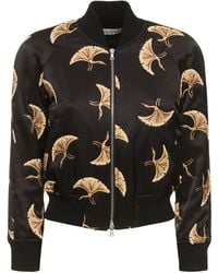 Dries Van Noten - Fluid Silk Blend Satin Printed Jacket - Lyst