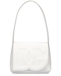 Dolce & Gabbana - Bolso de hombro de piel con logo - Lyst