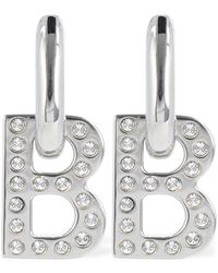 公式ショップ BALENCIAGA B Chain XS Earrings in shiny silver brass
