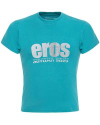 Martine Rose - T-shirts Aus Baumwolljersey Mit Druck "eros" - Lyst