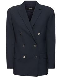 Theory - Boxy Double Breast Wool Blend Jacket - Lyst