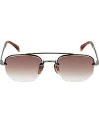 David Beckham Db Geometric Stainless Steel Sunglasses - Brown