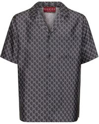 Gucci - gg Print Silk Shirt - Lyst