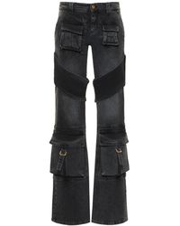 Blumarine Jeans cargo de denim de algodón - Negro