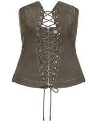 Dion Lee - Cotton Denim Laced Hiking Corset Top - Lyst