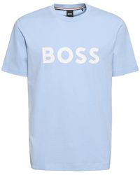BOSS - T-shirt tiburt 3 in cotone con logo - Lyst