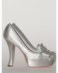 Roger Vivier Décolleté "Lvr Exclusive" In Raso 120Mm - Grigio