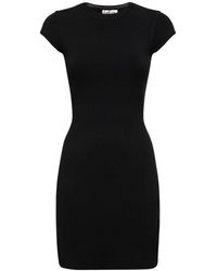 Victoria Beckham - Cap Sleeve Fitted Viscose Mini Dress - Lyst