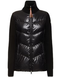 Moncler - Gepolsterter Cardigan Aus Wollmischung - Lyst