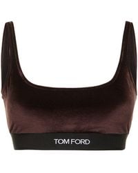 Tom Ford - Bralette in velluto con logo - Lyst