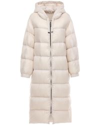 Max Mara Doudoune Longue Zippée En Nylon - Blanc