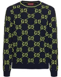 Gucci - gg Allover Cotton Crewneck Sweater - Lyst