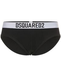 Herren Bekleidung Unterwäsche Boxershorts DSquared² Slip Aus Modaljersey Mit Logodruck in Grün für Herren 