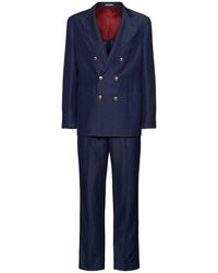 Brunello Cucinelli - Wool & Linen Effect Suit - Lyst