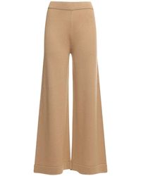 Max Mara Straight Leg Wool Knit Joggers - Natural