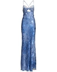 Ermanno Scervino - Damen Langes Kleid Mit Blumenstickerei - Lyst