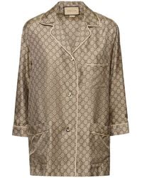 Gucci - Gg Supreme Printed Silk Shirt - Lyst