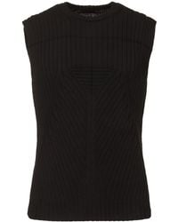 Rick Owens - Knit Ribbed Cotton Vest - Lyst