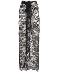 Dolce & Gabbana - Mujer Falda Larga De Encaje Chantilly - Lyst