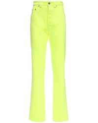 Kwaidan Editions High Waist Neon Cotton Denim Jeans - Yellow