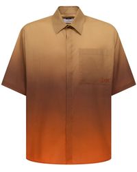 MSGM - Camisa de popelina de algodón manga corta - Lyst