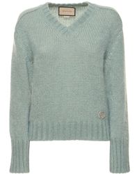 Gucci - Wool Blend Mohair Sweater W/ Crystals - Lyst