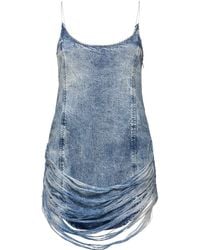 DIESEL - De-dra-short-fsg Mini Dress In Denim - S - Lyst