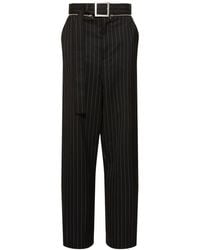 Jean Paul Gaultier - Weite Hose Aus Wolle Mit Nadelstreifen - Lyst