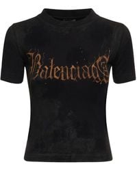 Balenciaga - Heavy Metal-Artwork Cotton T-Shirt - Lyst