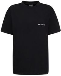 Balenciaga - T-shirt Medium Fit In Jersey Con Logo - Lyst