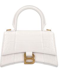 Balenciaga - Xs Hourglass Croc Embossed Leather Bag - Lyst