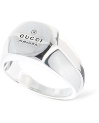 Gucci - Trademark Logo-embossed Sterling- Ring - Lyst