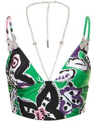 Area - Butterfly Printed Crop Top - Lyst