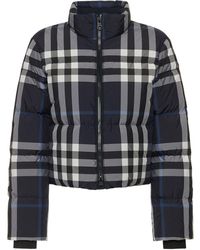 Burberry - Aldfield Check Cropped Down Jacket - Lyst