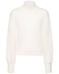 Alberta Ferretti - Knit Mohair Blend Turtleneck Sweater - Lyst