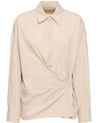 Lemaire - Straight Collar Cotton & Silk Shirt - Lyst