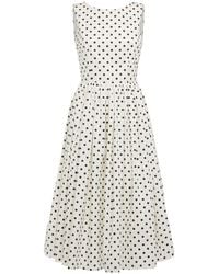 Dolce & Gabbana - Polka Dots Sleeveless Cotton Midi Dress - Lyst