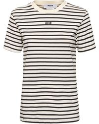 MSGM - T-shirt in cotone a righe - Lyst