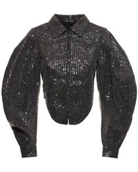 ROTATE BIRGER CHRISTENSEN - Giacca in twill con paillettes - Lyst