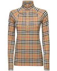 Burberry Vilan Iconic Check ライクラトップ - ブラック