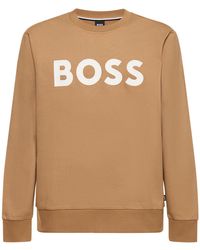 BOSS - Logo Cotton Sweatshirt - Lyst