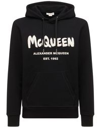 Alexander McQueen - Bedrucktes Sweatshirt Aus Baumwolle - Lyst