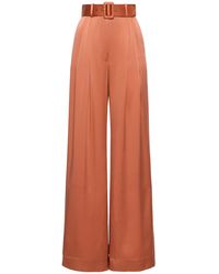 Zimmermann - Silk Tuck Wide Pants - Lyst