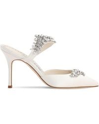 Manolo Blahnik - 90mm Lurum Satin Mules - Lyst