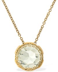 Versace - Greek Motif Crystal Charm Necklace - Lyst