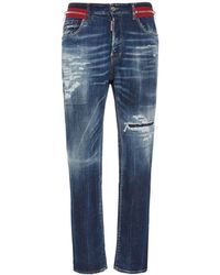 DSquared² - 642 Fit Zipped Cotton Denim Jeans - Lyst