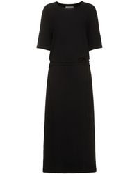 Lemaire - Belted Cotton Maxi T-Shirt Dress - Lyst