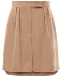 Max Mara Camel Drap Mini Skirt - Natural
